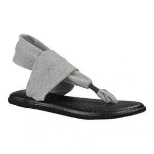 Sanuk Yoga Sling‎ 2 Sandal Gray Lightweight Stretch Knit Women Size 6